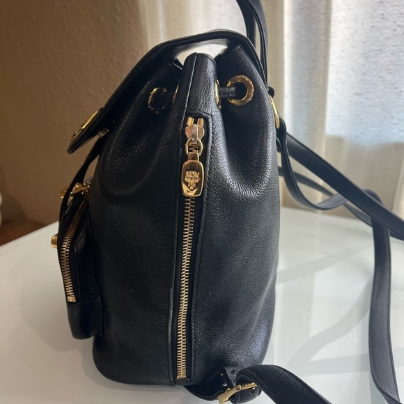 MCM VINTAGE BLACK LEATHER BACKPACK - Picture 3 of 16